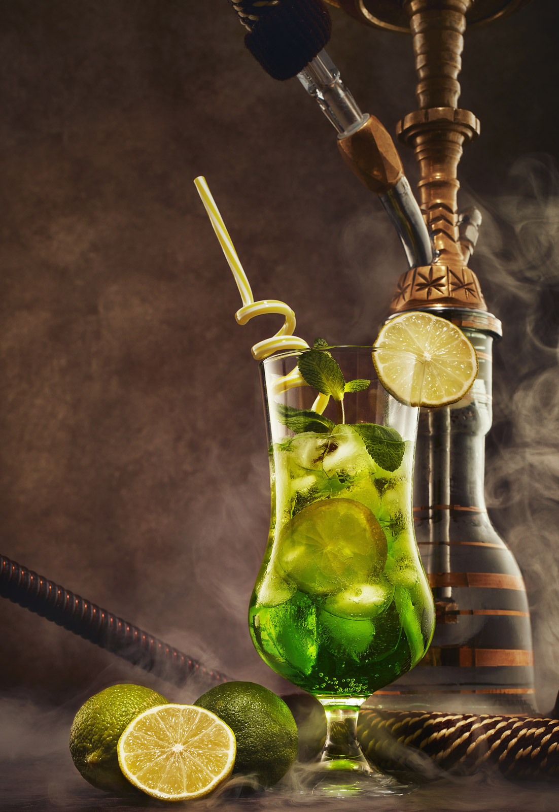 Рекламная фотосъемка напитков для кальянной.