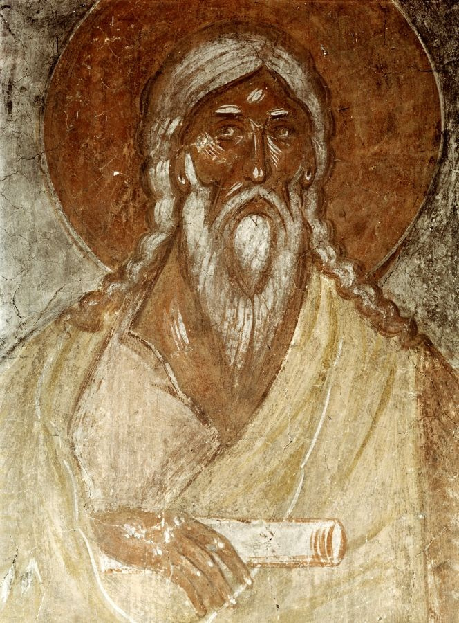 Праотец Сиф. Фреска в  ц. Спаса Преображения на Ильине улице. Феофан Грек. 1374г