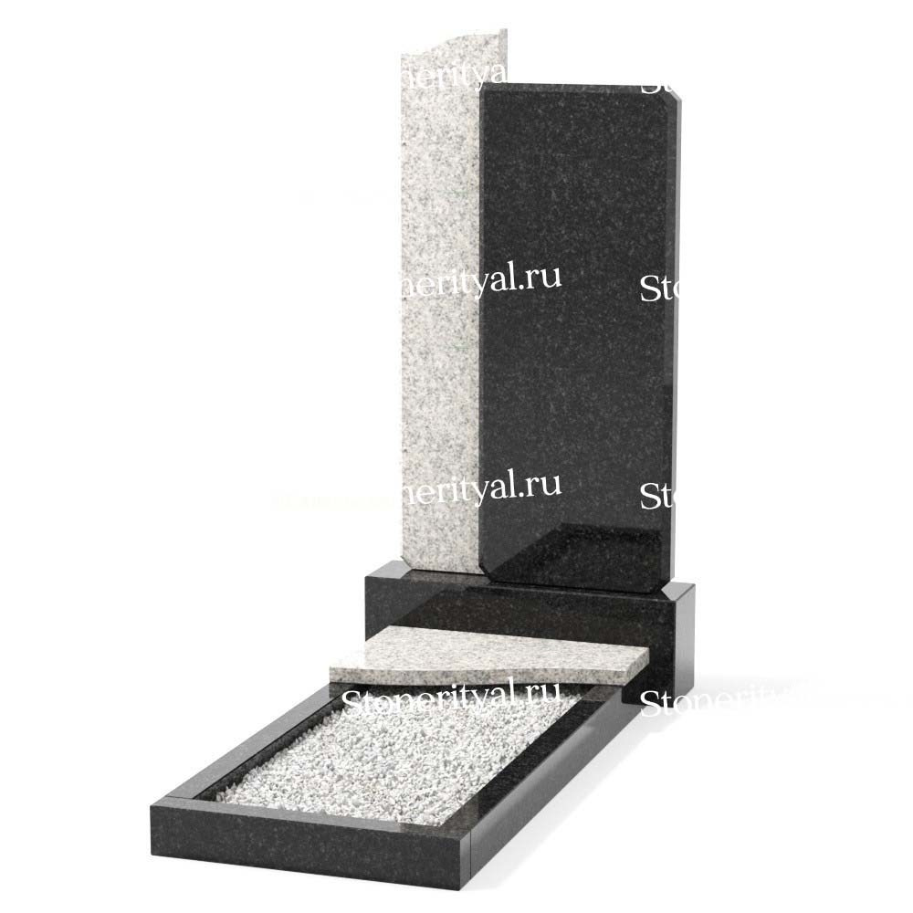 Комбинированные памятники на одного. Изготовление и установка памятников в Москве и МО