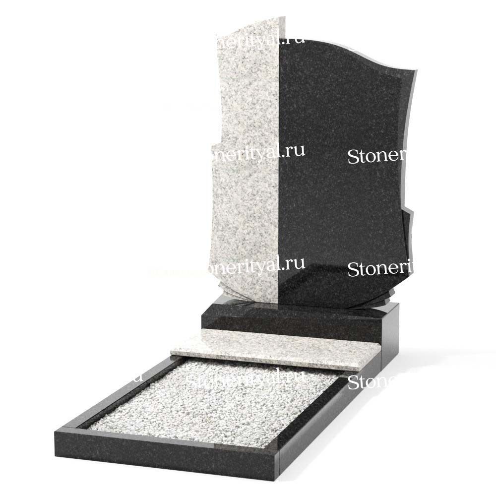 Комбинированные памятники на одного. Изготовление и установка памятников в Москве и МО