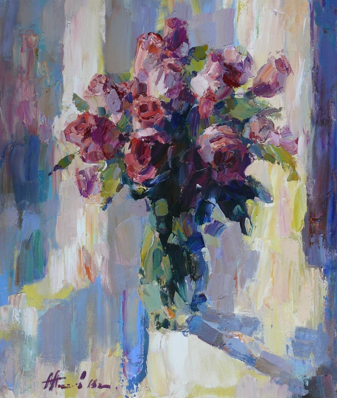 Красные розы. Художник Алексей Никольский