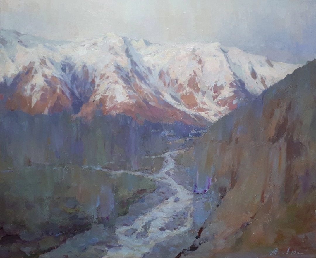 В горах Грузии. Художник Алексей Никольский