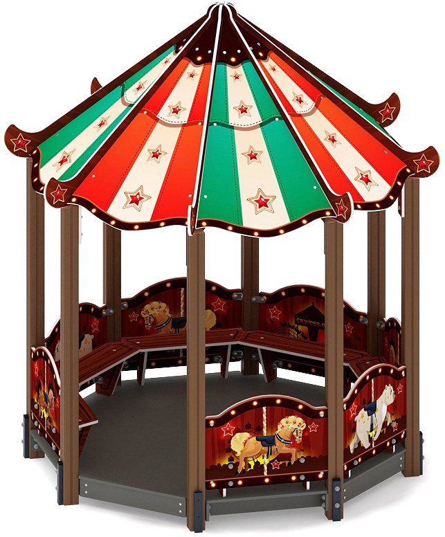 Беседка-пагода Карнавал (Шапито) - МФ 10.22.01-01 Габариты (ШхДхВ): 2780x2780x3100 Зона безопасности, мм: 4780х4780