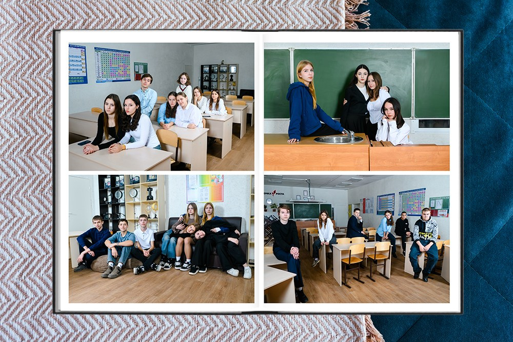 Выпускной альбом для 9 и 11 классов. Белый с цитатами. Студия выпускных альбомов Ольги Галкиной. Томск