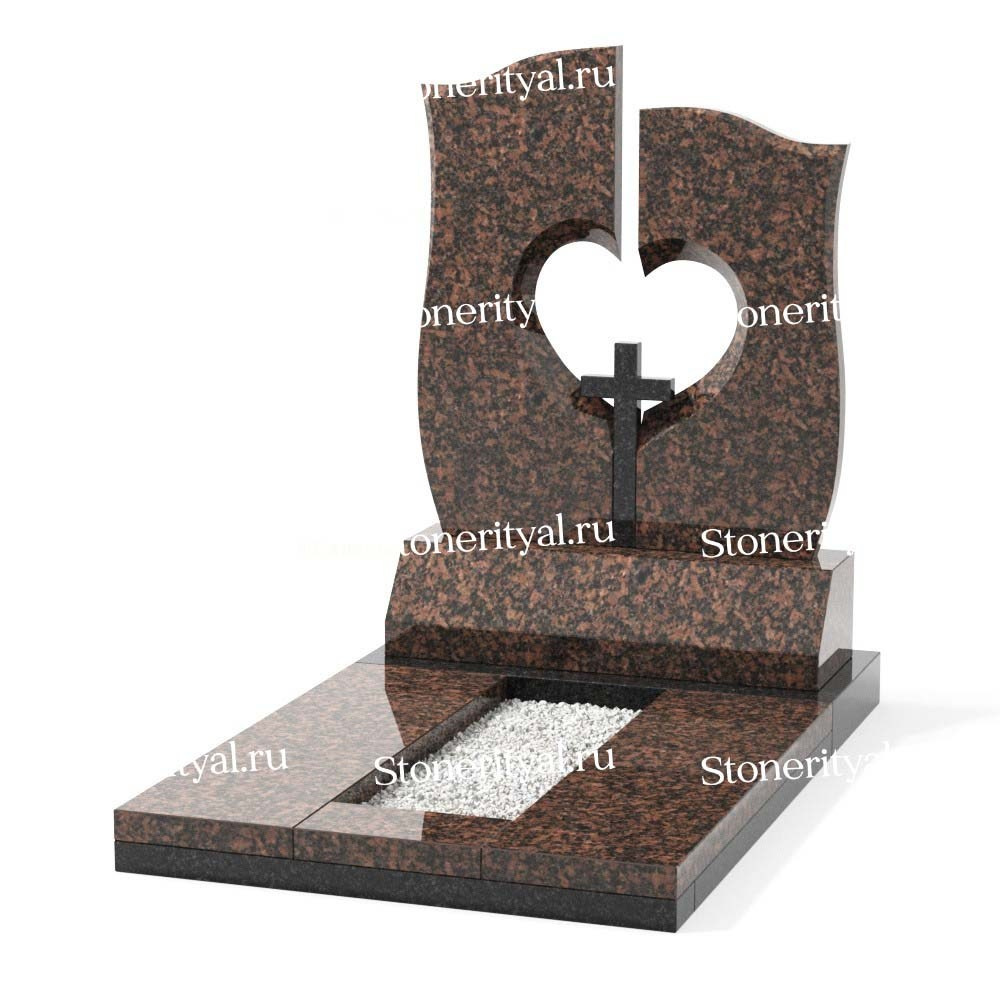 Комбинированные памятники на одного. Изготовление и установка памятников в Москве и МО