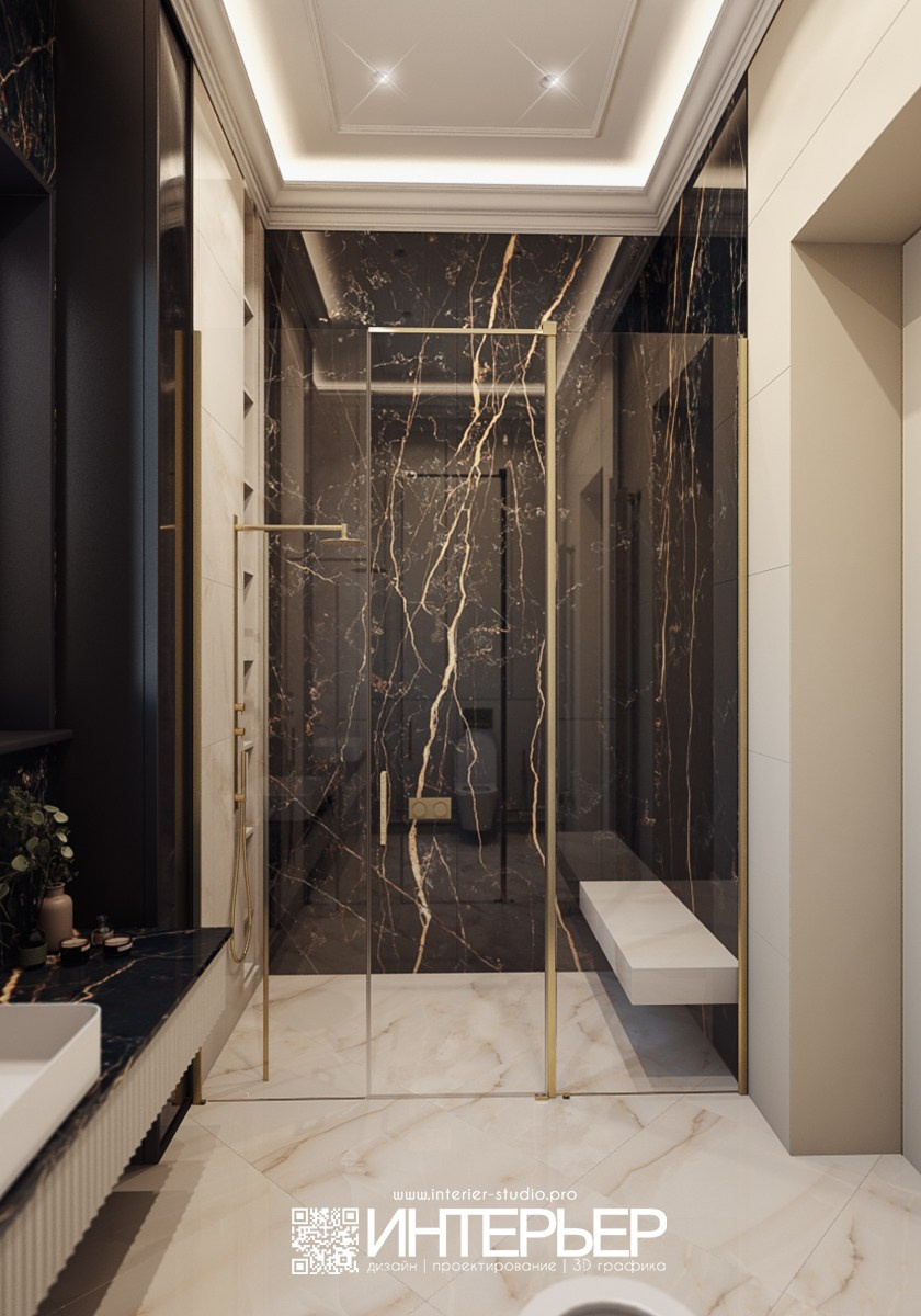 Санузел Ильи и Галины. Дизайн интерьера, 3D визуализация и 3D моделирование. Создание проектов и чертежей. КМВ: Кисловодск, Пятигорск, Ессентуки и удаленно