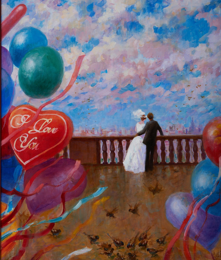 Воробьевы горы. Осень. Холст, масло