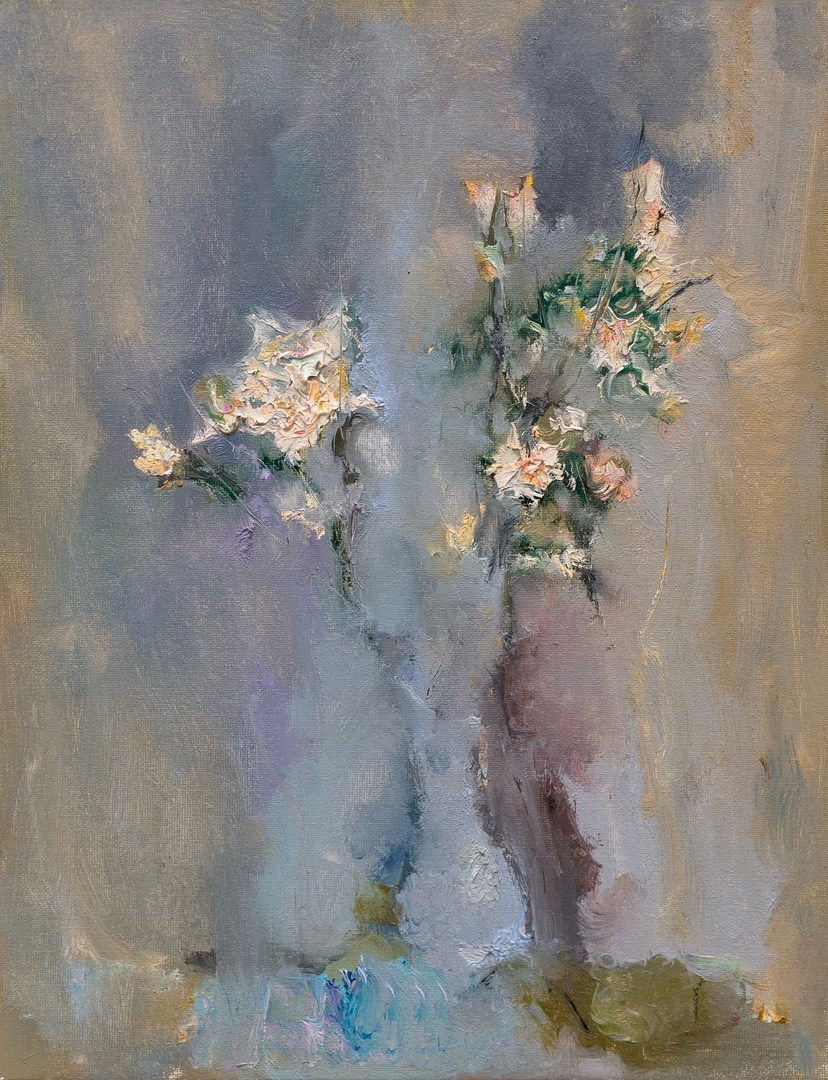 натюрморт с кустовой розой