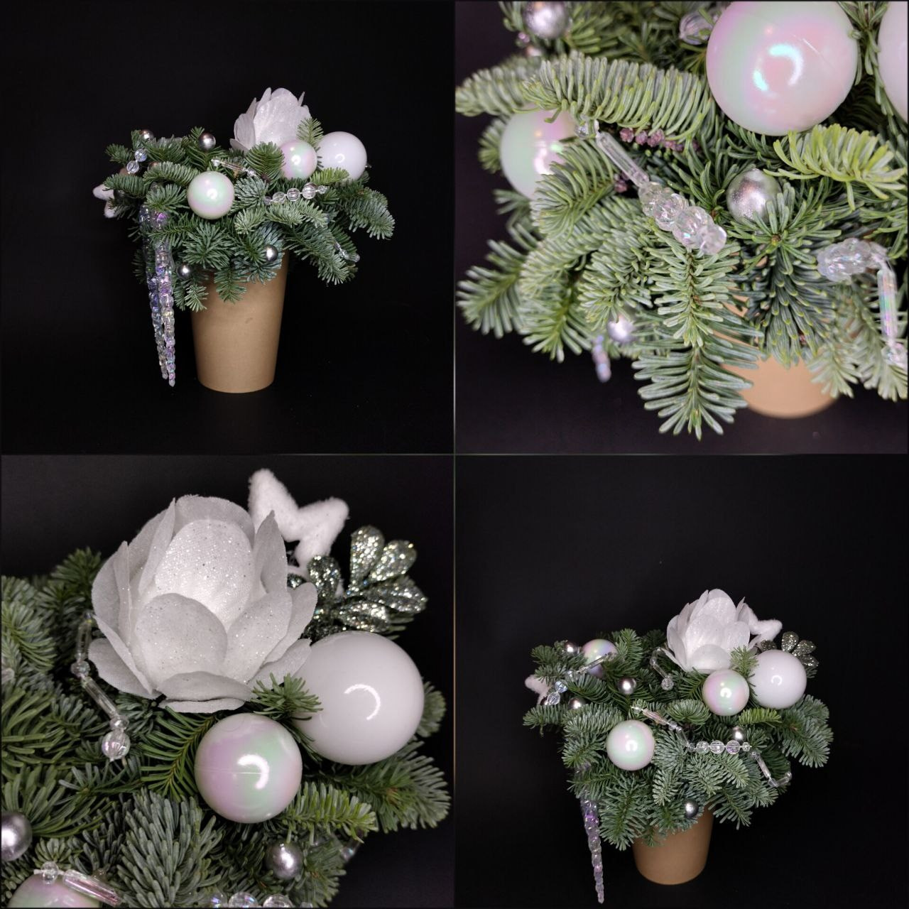 Мини композиции в крафт стаканах. Цветовая гамма на Ваш выбор, из наличия.  Высота стакана без наполнения 11см, ширина 8 см. Вместе с наполнением приблизительно 20х19 (+/- пару см).