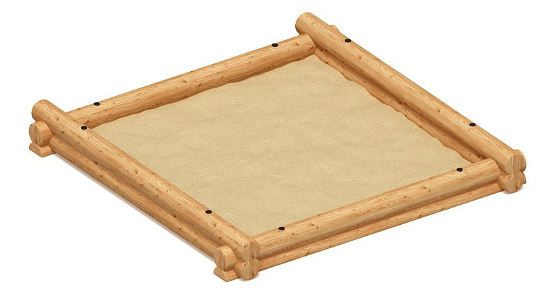 Песочница (Лиственница) ИО 5.24.02-Л.И1 Габариты (ШхДхВ): 2450х2450х300 Зона безопасности, мм: 5450х5450