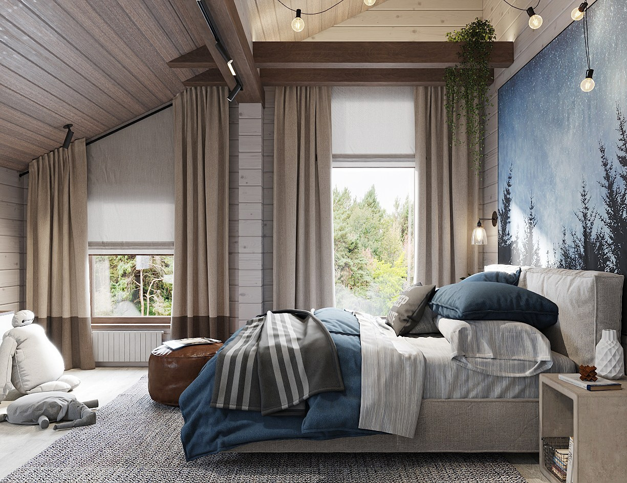 Дом из  бруса 250 м², Московская обл., к/п Гринвуд. Студия дизайна