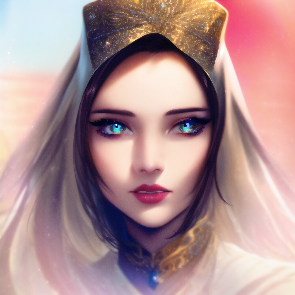 a digital painting of a woman wearing a veil, a detailed painting by Ross Tran, trending on Artstation, fantasy art, detailed painting