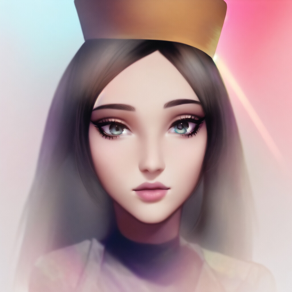 a digital painting of a woman with a crown on her head, a character portrait, anime aesthetic