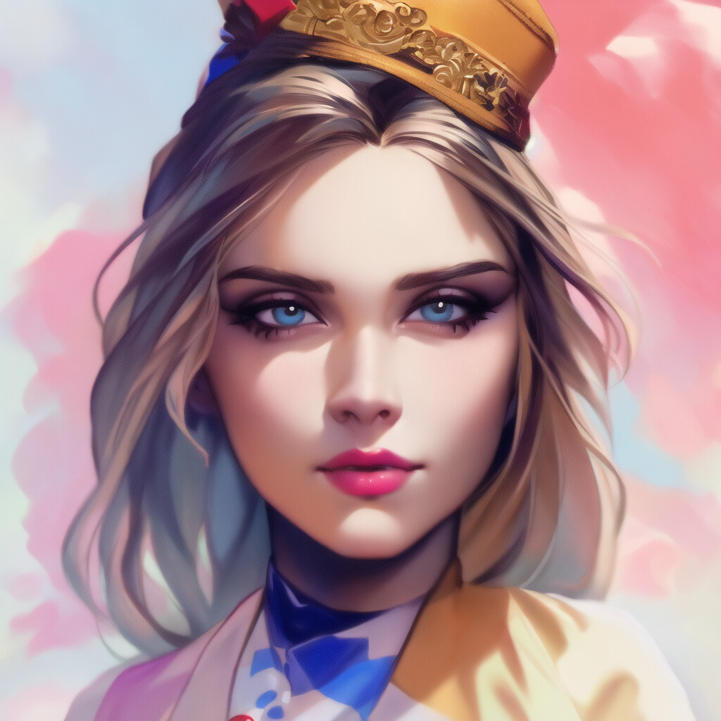 a digital painting of a woman with a crown on her head, a detailed painting, fantasy art, digital painting