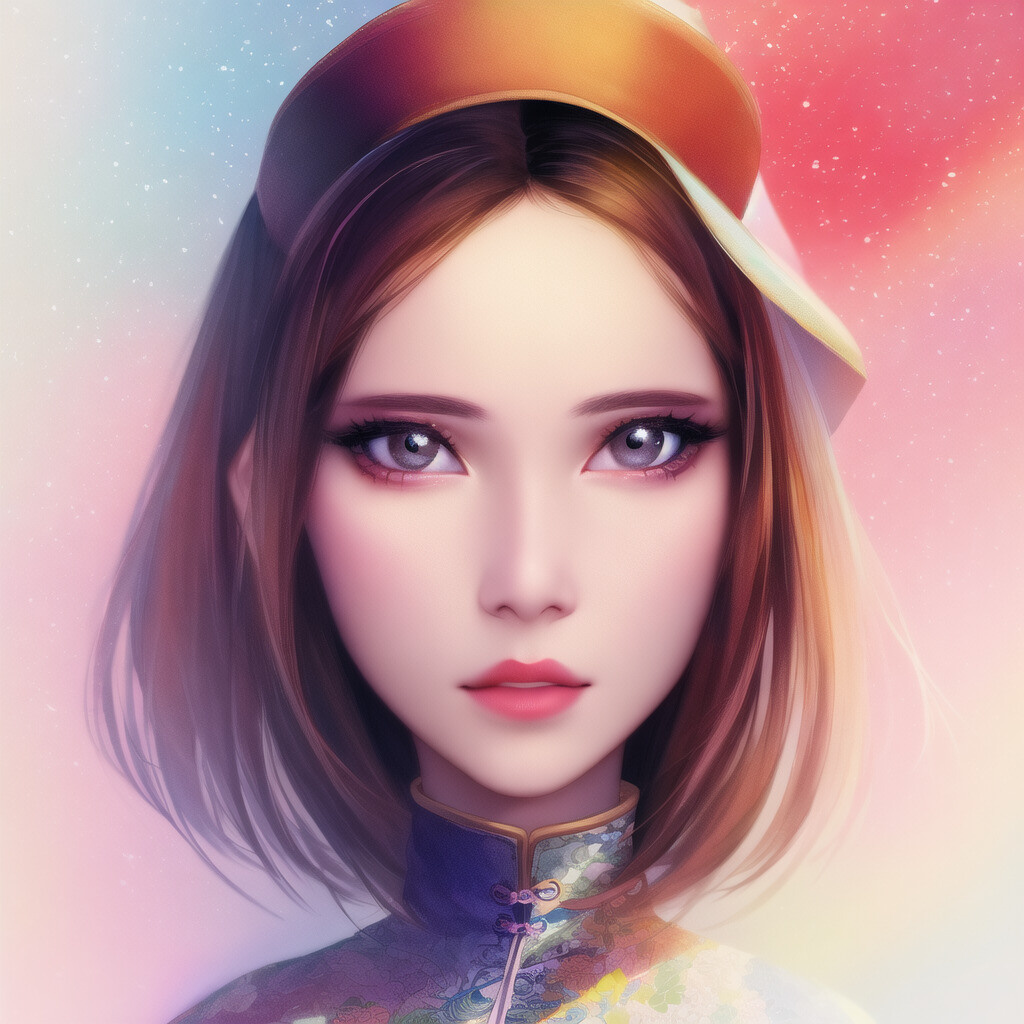 a digital painting of a woman wearing a hat, detailed painting