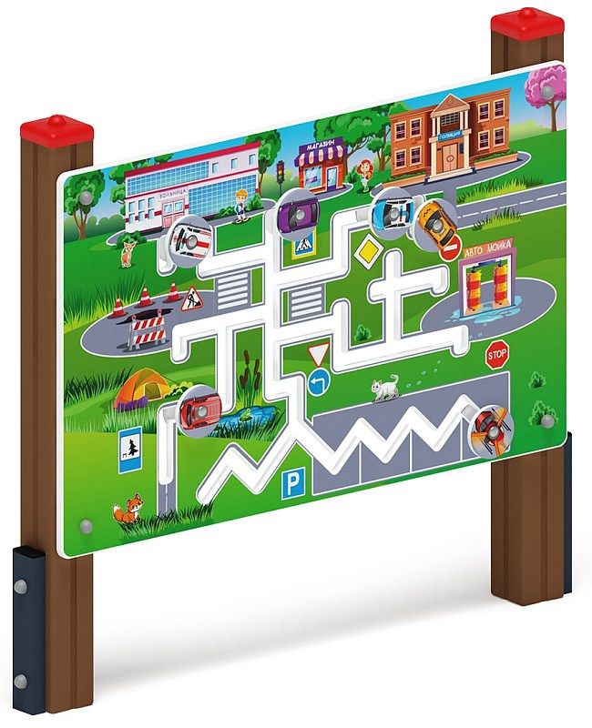 В пути - Игровая панель - МФ 22.01.01-03.И1 Габариты (ШхДхВ): 1230x140x1250 Зона безопасности, мм: 2230х3140