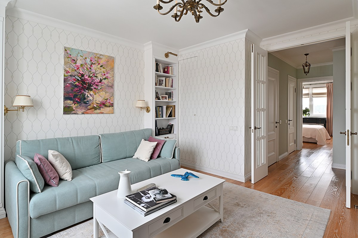 Дизайн интерьера 2-комнатной квартиры в стиле прованс в Москве. Ольга Саакян Ι Дизайн интерьера в Москве: планировка, подбор отделочных материалов, чертежи для строителей и надзор за ремонтом квартиры