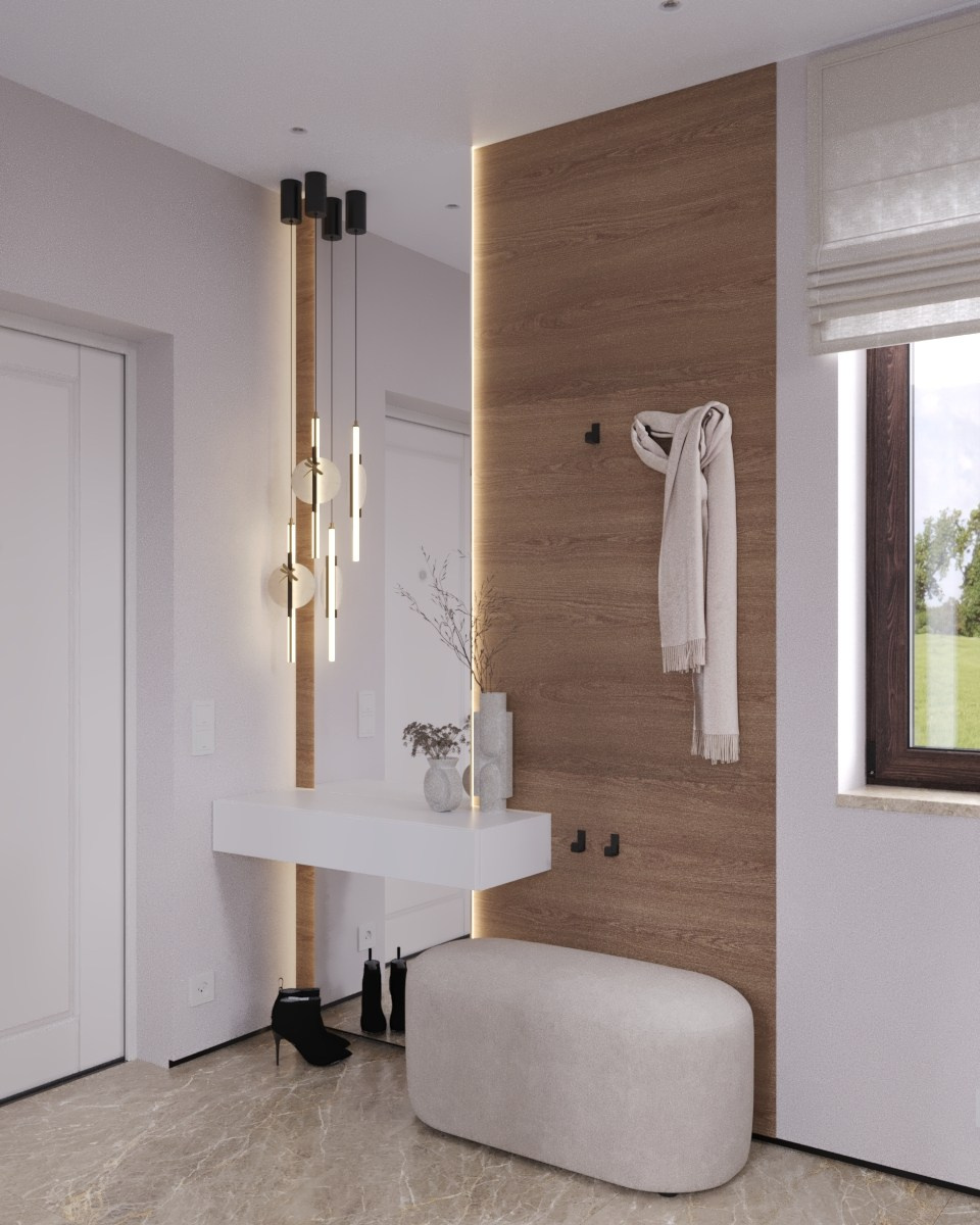 Визуализация прихожей в частном доме. 3D-визуализация интерьеров и мебели | Larionova.vis — для студий и дизайнеров