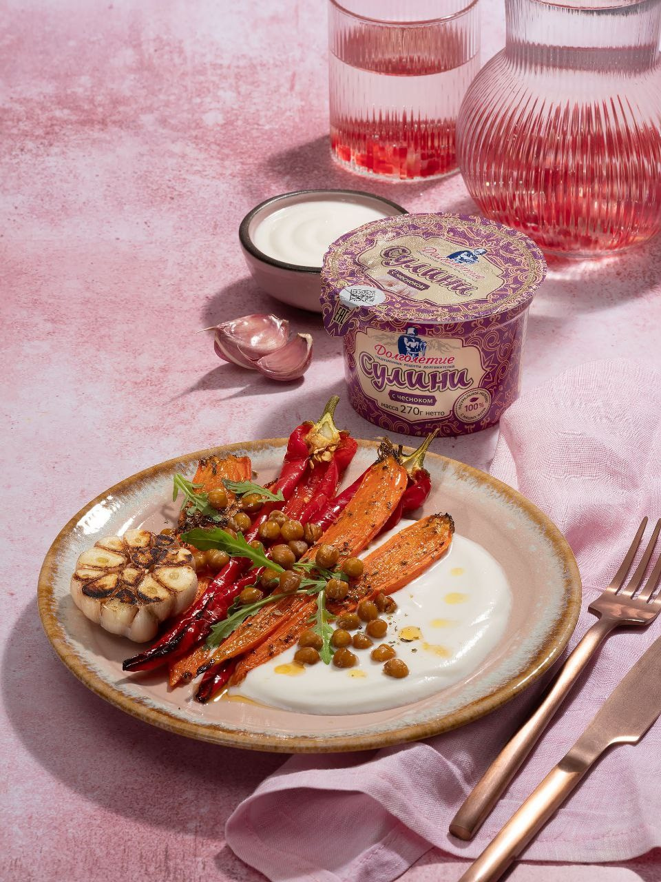 Фудстайлинг пошагового рецепта пп салата для производителя молочной продукции