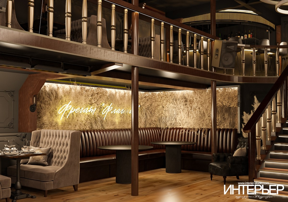 Ночной клуб на фрегате «Флагман», г. Великий Новгород. Дизайн интерьера, 3D визуализация и 3D моделирование. Создание проектов и чертежей. КМВ: Кисловодск, Пятигорск, Ессентуки и удаленно