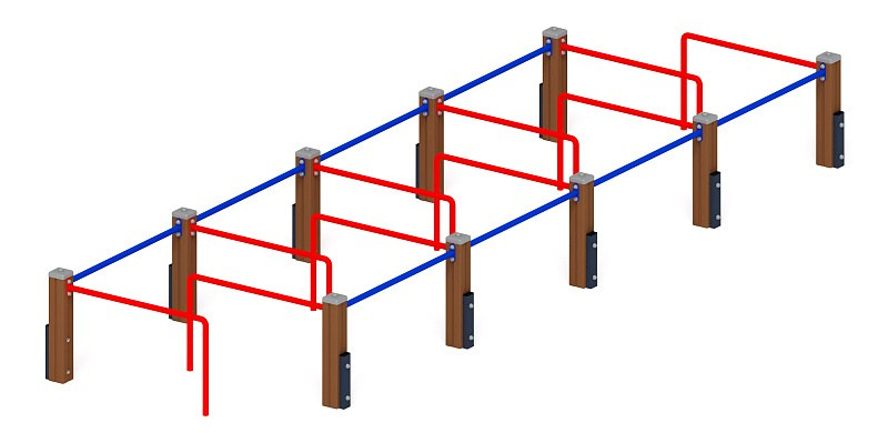 Лабиринт малый - СО 1.90.01-01 Габариты (ШхДхВ): 5275х1530х620 Зона безопасности, мм: 8275х4530