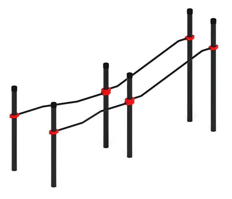 Воркаут ЛОВ 108 красный ВТ 102.20-01 Габариты (ШхДхВ):3860х1140х2000 Зона безопасности, мм:6860х4140