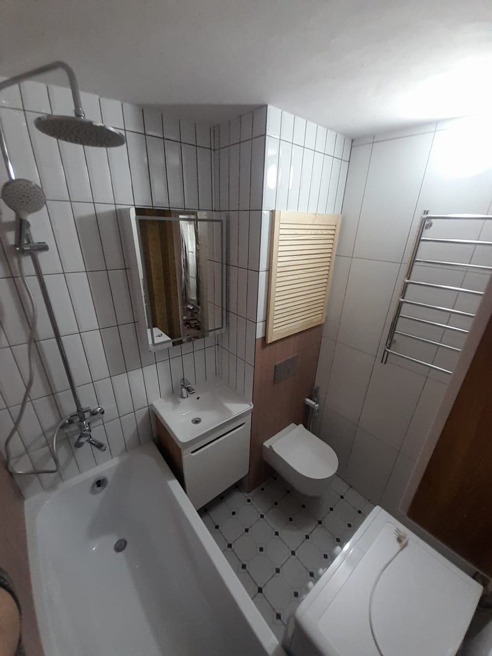 Ванная комната (ул. Минская д. 28). Ремонт санузла, туалета, ванной под ключ в Казани. Укладка плитки