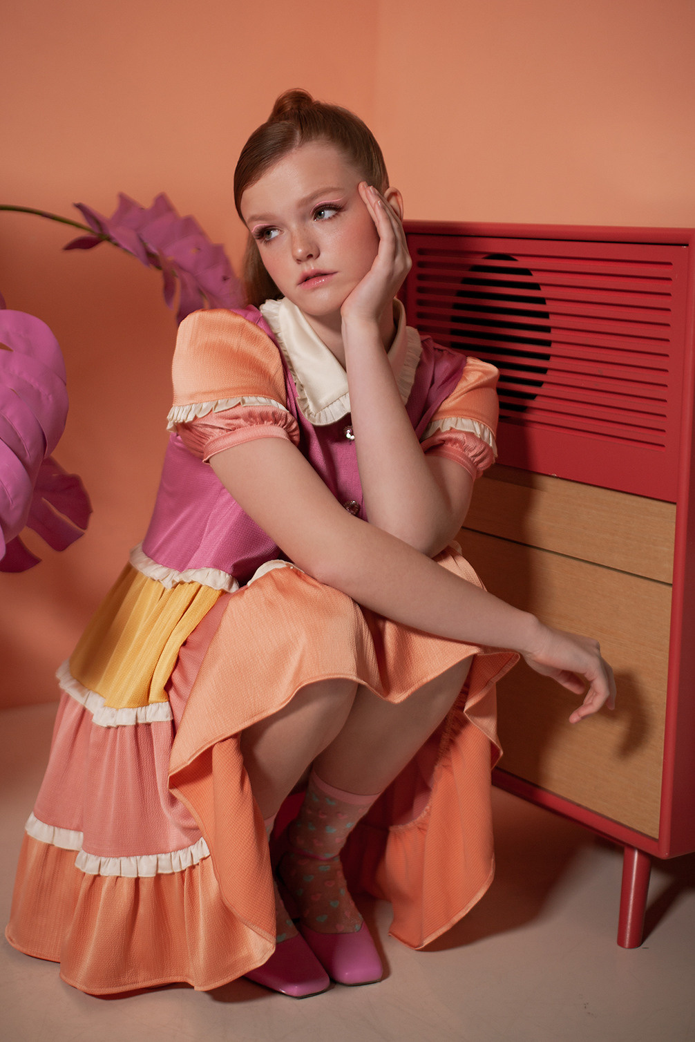 Студийная фотосессия модели в стиле 50-х. Портретный фотограф в Санкт-Петербурге