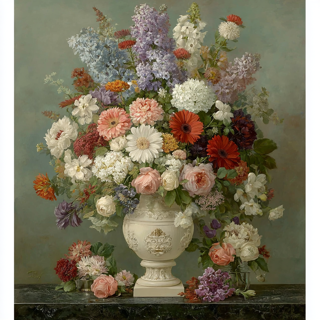 "Цветы в белой вазе"  Холст, масло. 100 х 80 см. 300 000  ₽