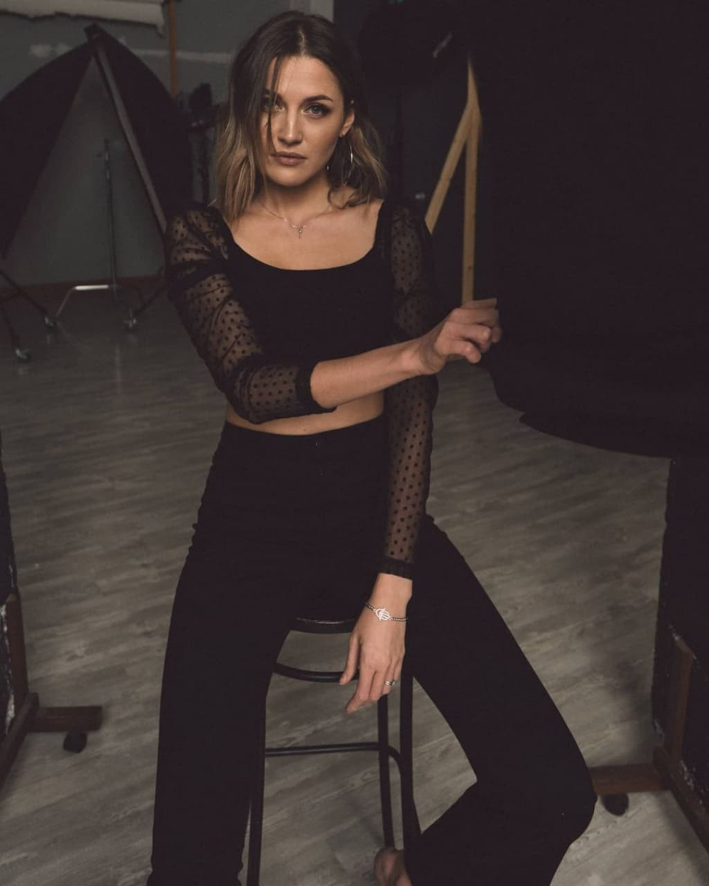 Albina Maklakova on the studio black. New York photographer RINAT SHAHMETOV in New York city