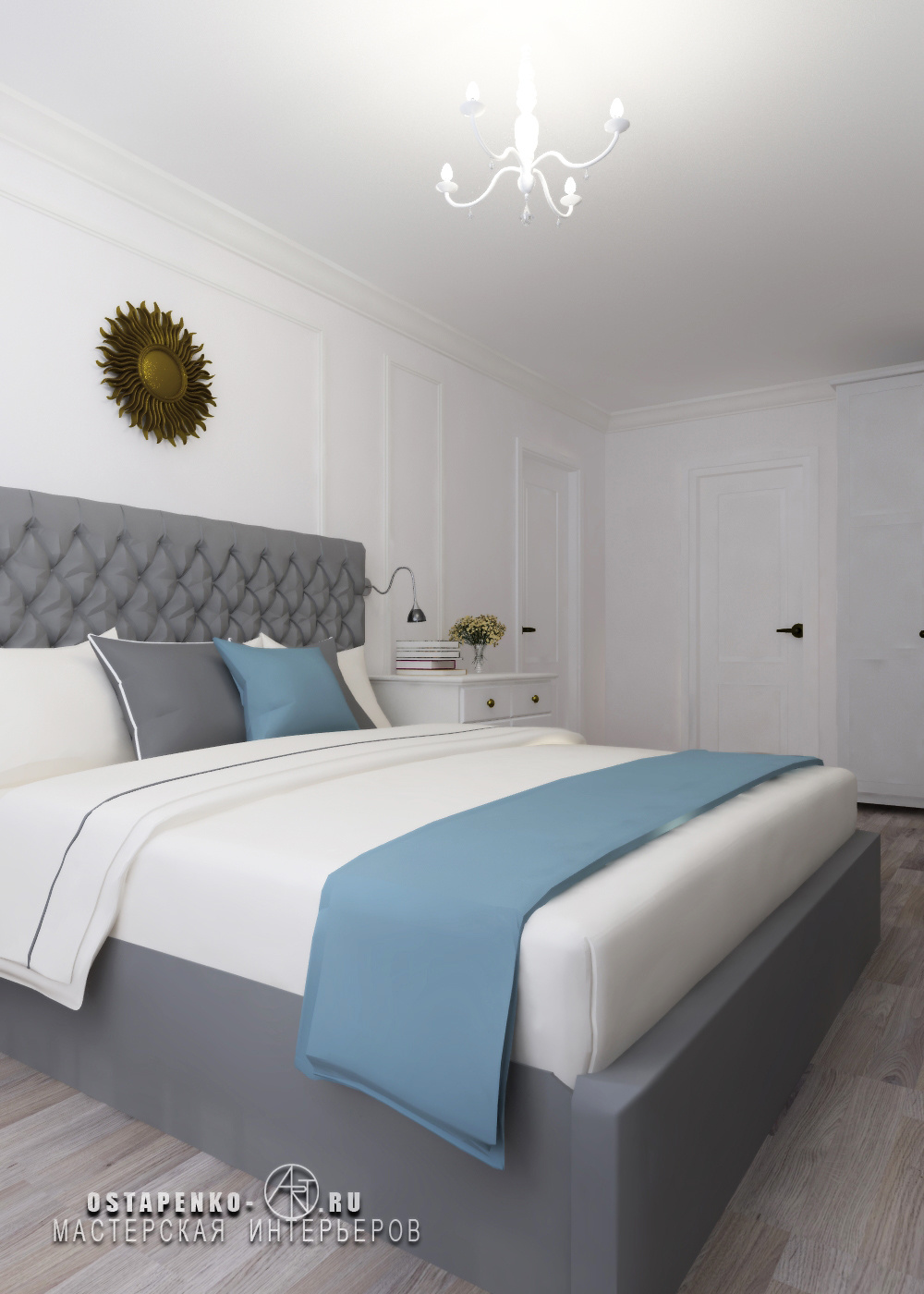 Квартира 55 кв. метров  для семьи из двух человек. Modern painting with worldwide delivery