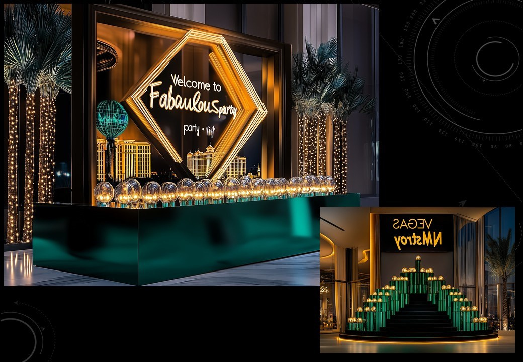 Концепция декора для корпоративного мероприятия в стиле «Лас-Вегас» для LAZAR DECOR. Главная