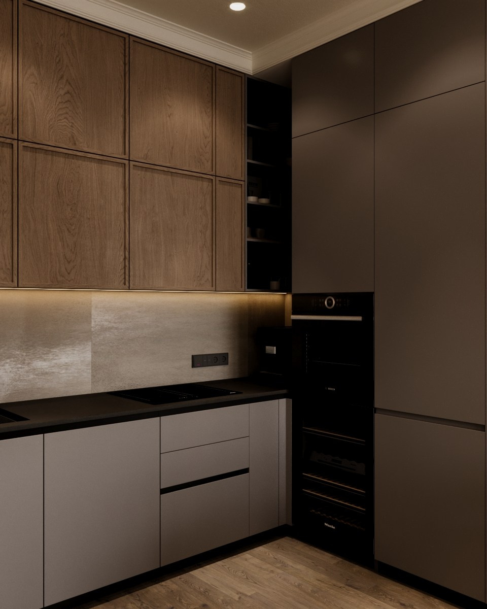 ЖК Событие кухня — гостиная. Визуализатор Векшина Елена