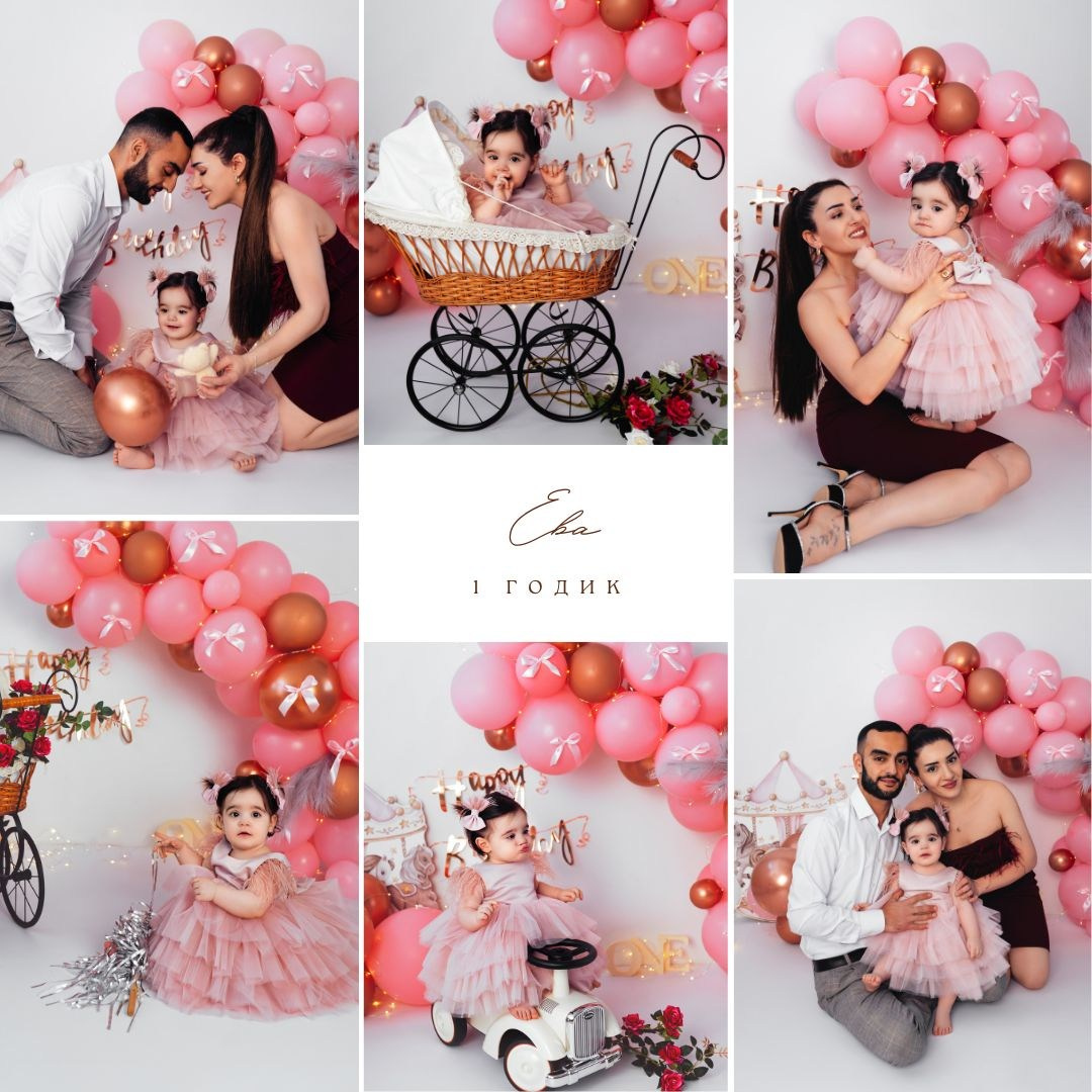 ФотоФотосессия для девочки с коляской на годик. Фотограф на годовасие. Годик малышке