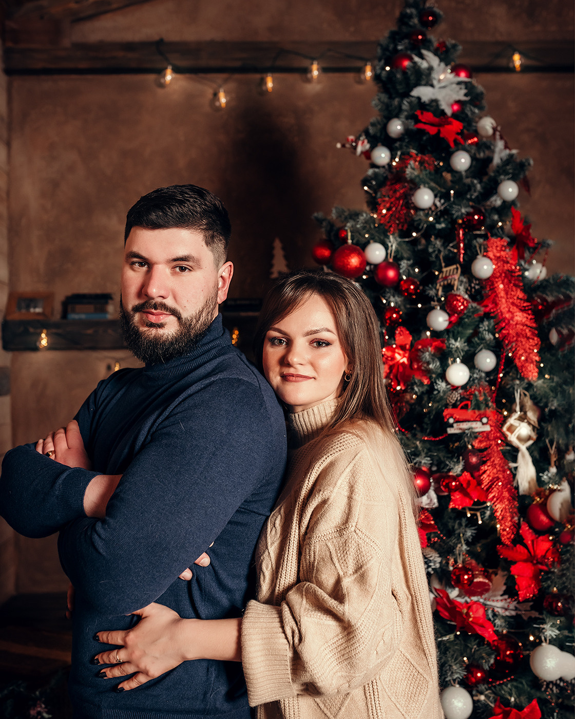 Новогодняя с котиком, студия Beverly Hills. Фотограф в Санкт- Петербурге Мария Золотарь