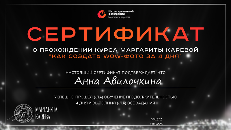 Мое обучение и сертификаты. Семейный и свадебный фотограф в Москве и Домодедово Анна Авилочкина