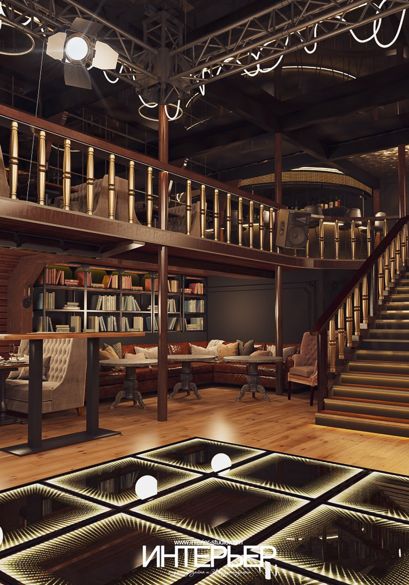 Ночной клуб на фрегате «Флагман», г. Великий Новгород. Дизайн интерьера, 3D визуализация и 3D моделирование. Создание проектов и чертежей. КМВ: Кисловодск, Пятигорск, Ессентуки и удаленно