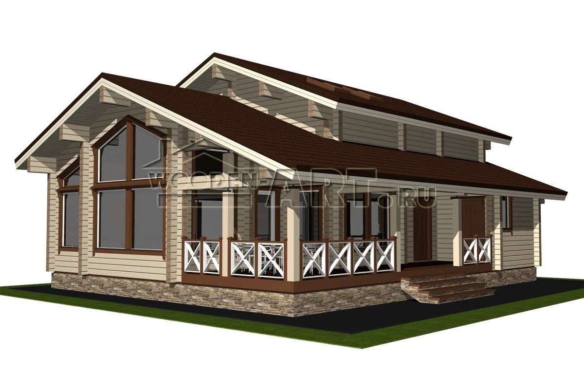 «Сосновый бор» 221 кв. м. Проекты деревянных домов. Архитектор Ольга Мальцева