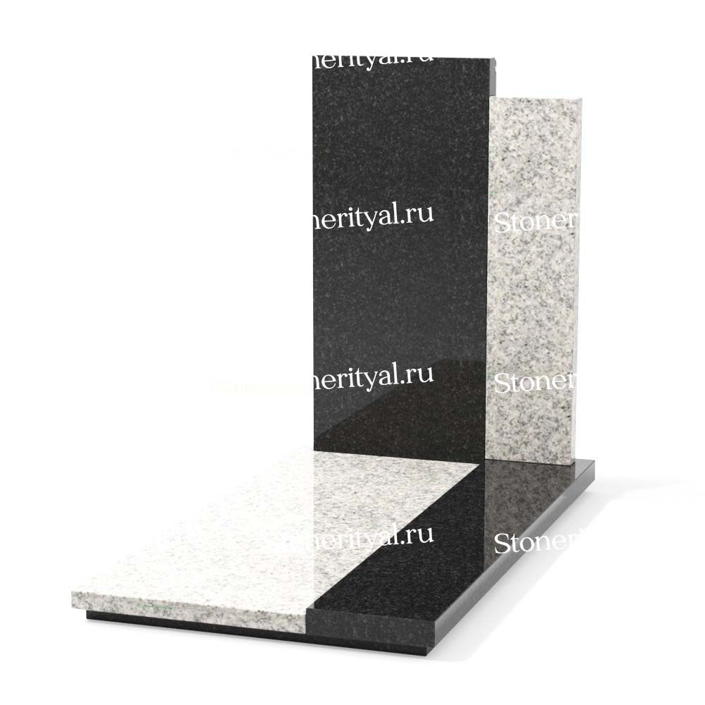 Комбинированные памятники на одного. Изготовление и установка памятников в Москве и МО