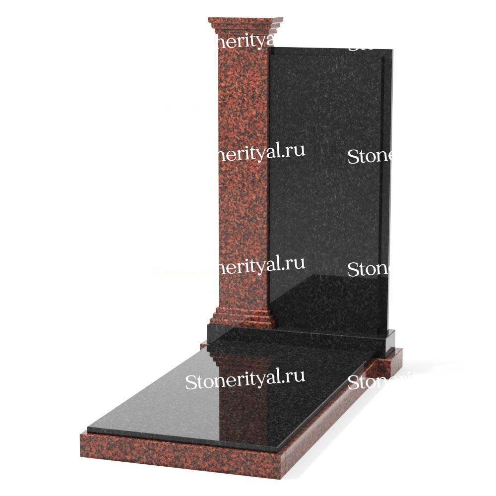 Комбинированные памятники на одного. Изготовление и установка памятников в Москве и МО