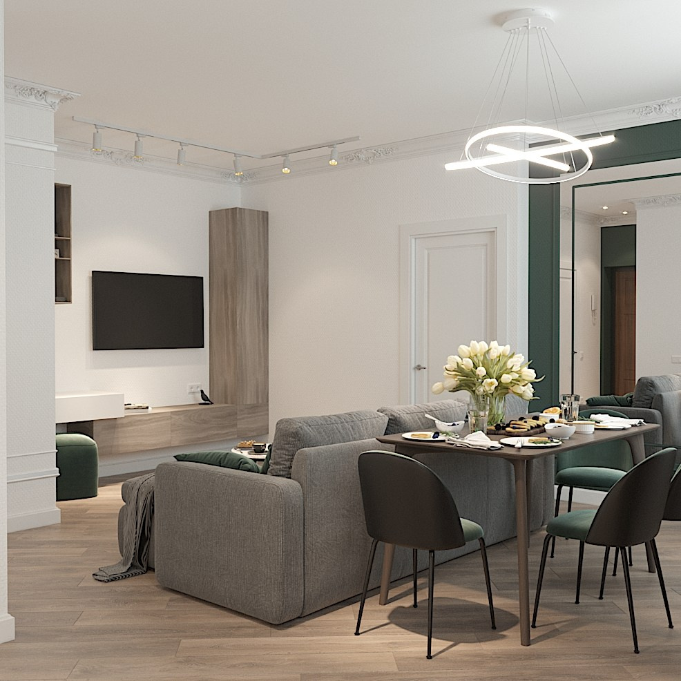 Евродвушка в историческом доме. Студия интерьерной визуализации и дизайна FishkaRom в Краснодаре и по всей России