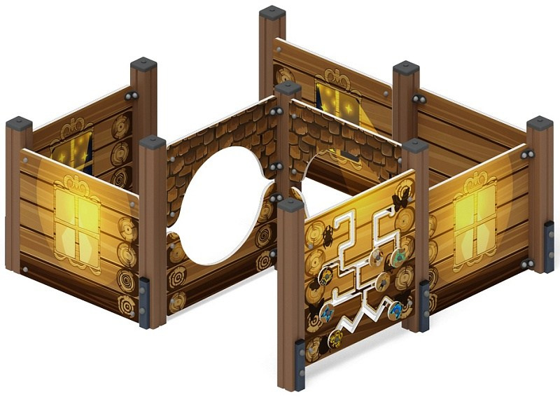 Лабиринт Кубик 1 (эко) МФ 20.01.01-02 Габариты (ШхДхВ): 1950х1950х1000 Зона безопасности, мм: 3950х3950