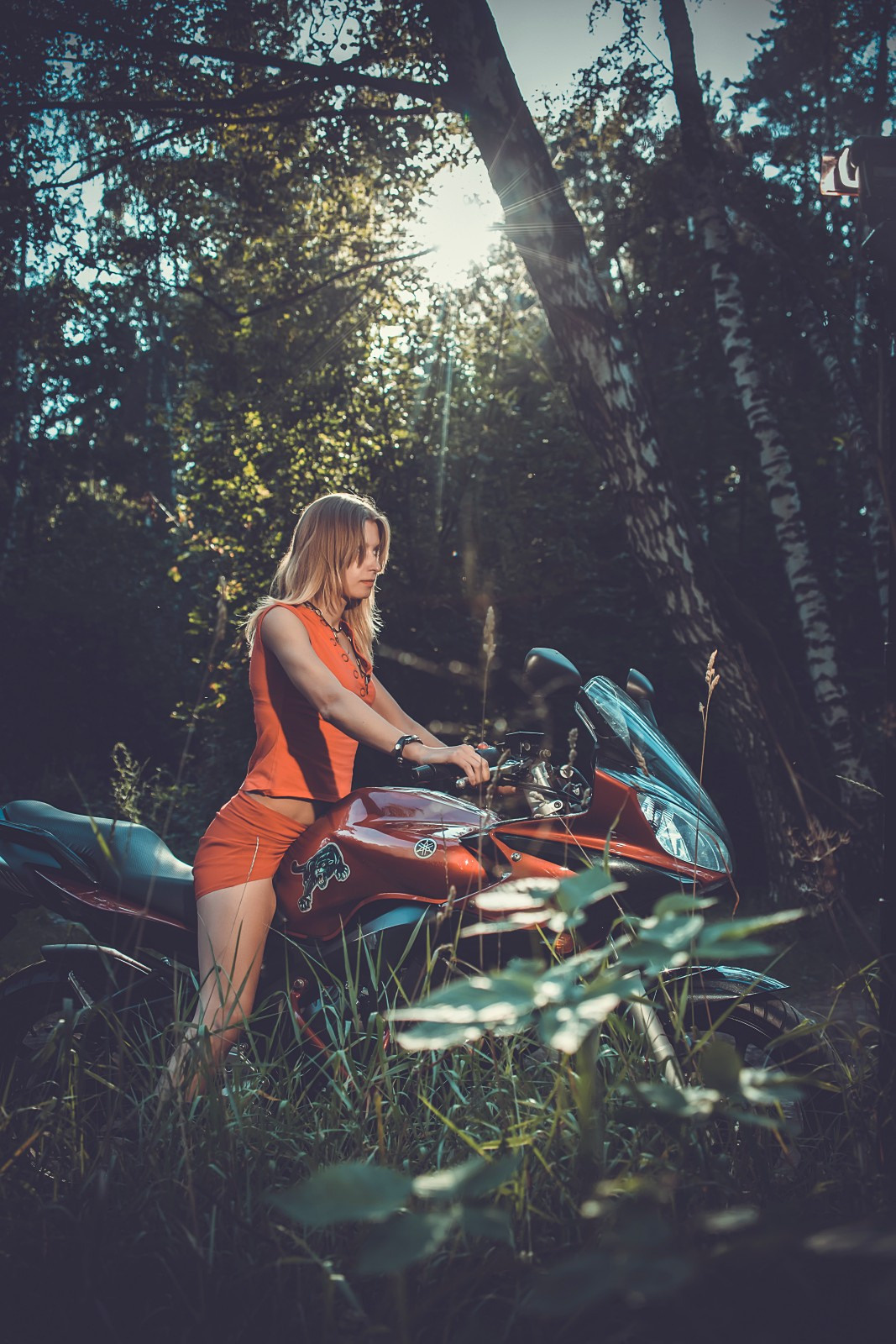 Портрет с мото. Свадебный и репортажный фотограф в Москве и Московской области