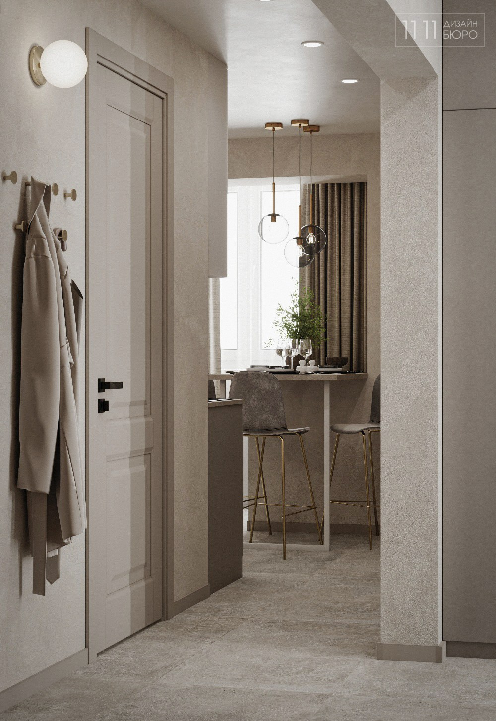 «Золотой песок» — проект квартиры во вторичном фонде. Дизайн-бюро 11/11, дизайн интерьера с индивидуальным подходом во Владивостоке