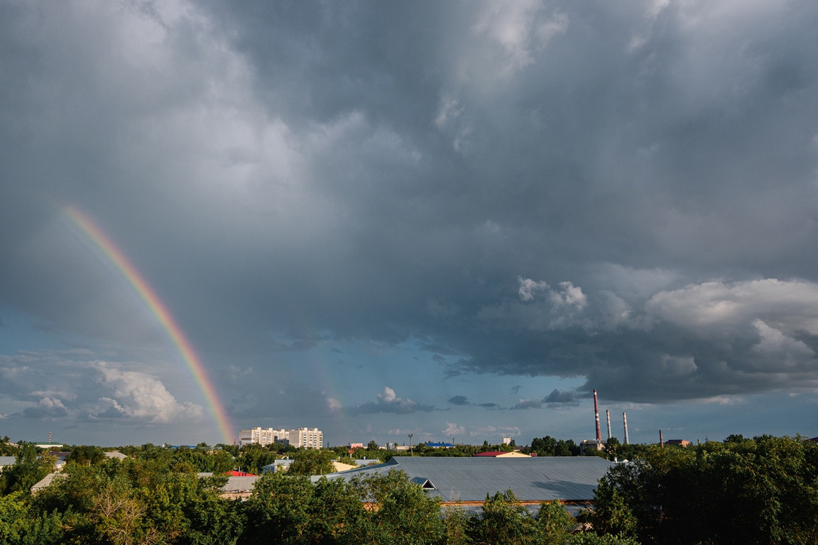 Уральск, радуга, после дождя