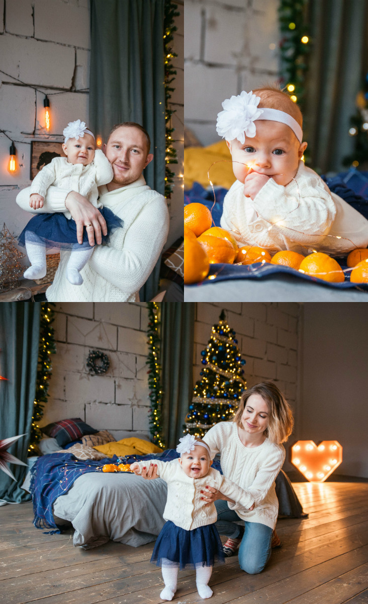 семейная новогодняя фотосессия