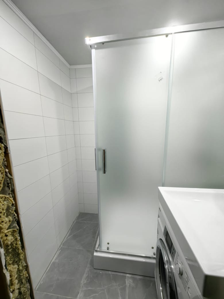 Ванная комната (ул. Комиссара Габишева д. 31). Ремонт санузла, туалета, ванной под ключ в Казани. Укладка плитки