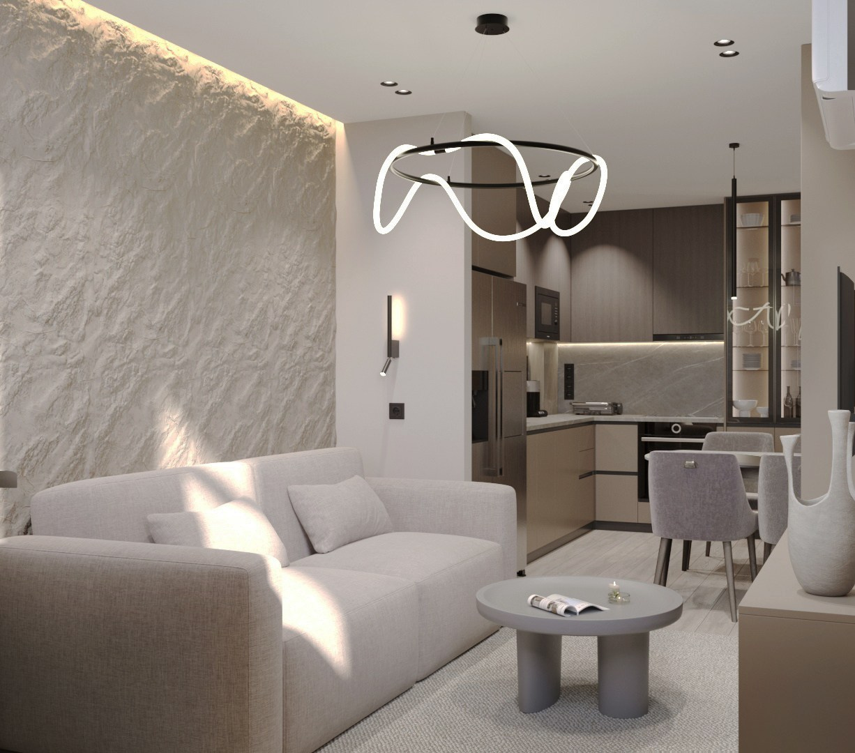 Квартира 54 м² г. Иркутск. ПРОЕКТИРОВАНИЕ ИНТЕРЬЕРОВ И АРХИТЕКТУРНЫХ РЕШЕНИЙ В СТУДИИ SHELOFAST DESIGN