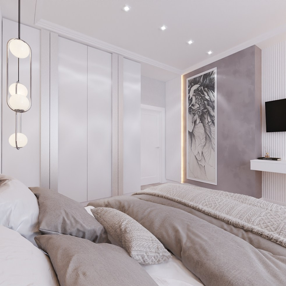 Спальня — современная классика. Студия дизайна FishkaRom в Краснодаре и по всей России