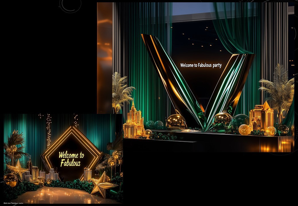 Концепция декора для корпоративного мероприятия в стиле «Лас-Вегас» для LAZAR DECOR. Главная